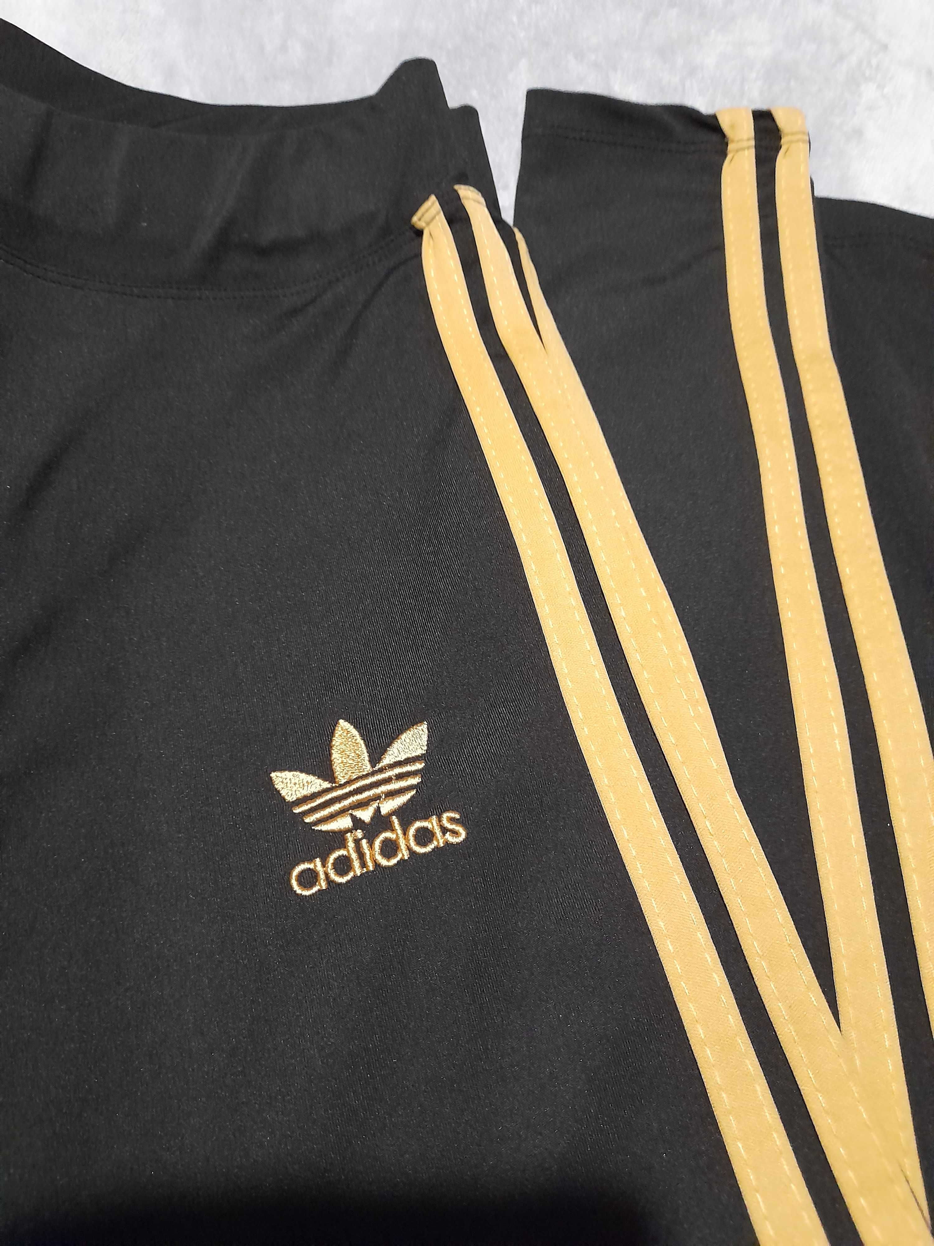 Leginsy damskie logowane Adidas r. M nowe czarne