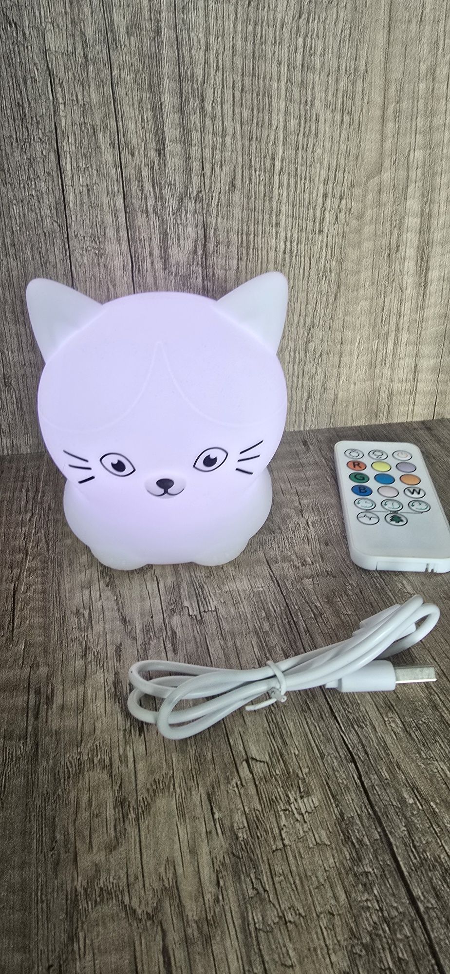 Lampka Nocna Kot Led Rgb Usb