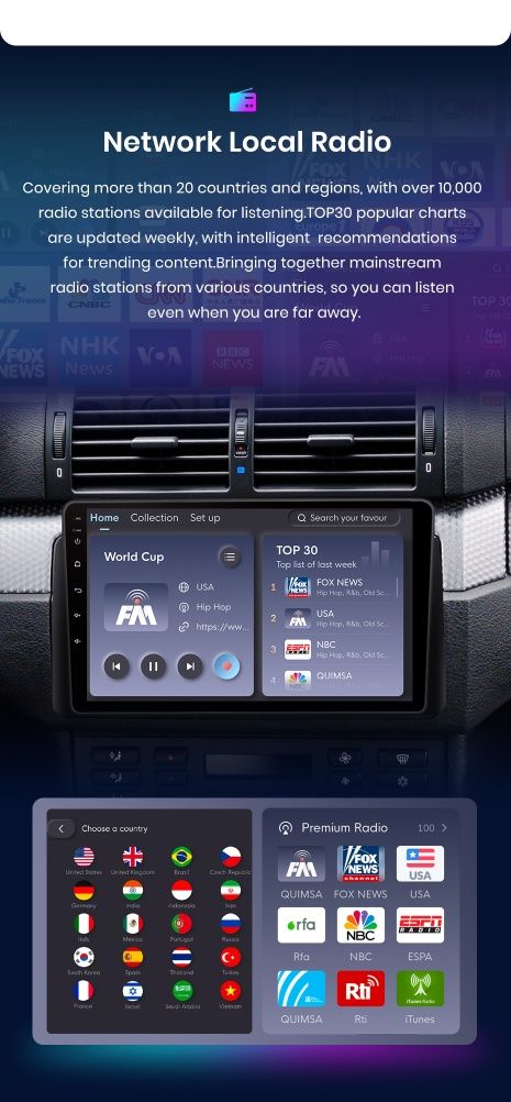 Rádio BMW e46 M3 2/32GB android Auto Carplay 2din 9" gps wifi NOVO