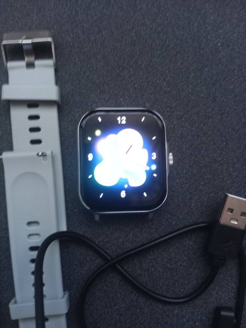 Smartwatch 1,83" metalowa koperta ,srebrny