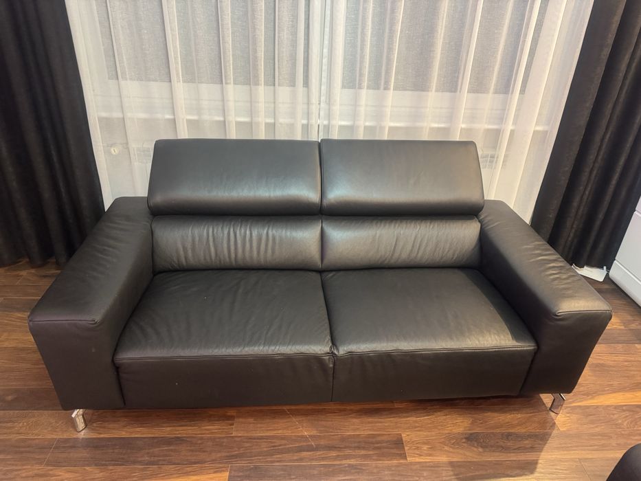 Sofa ze skóry czarna
