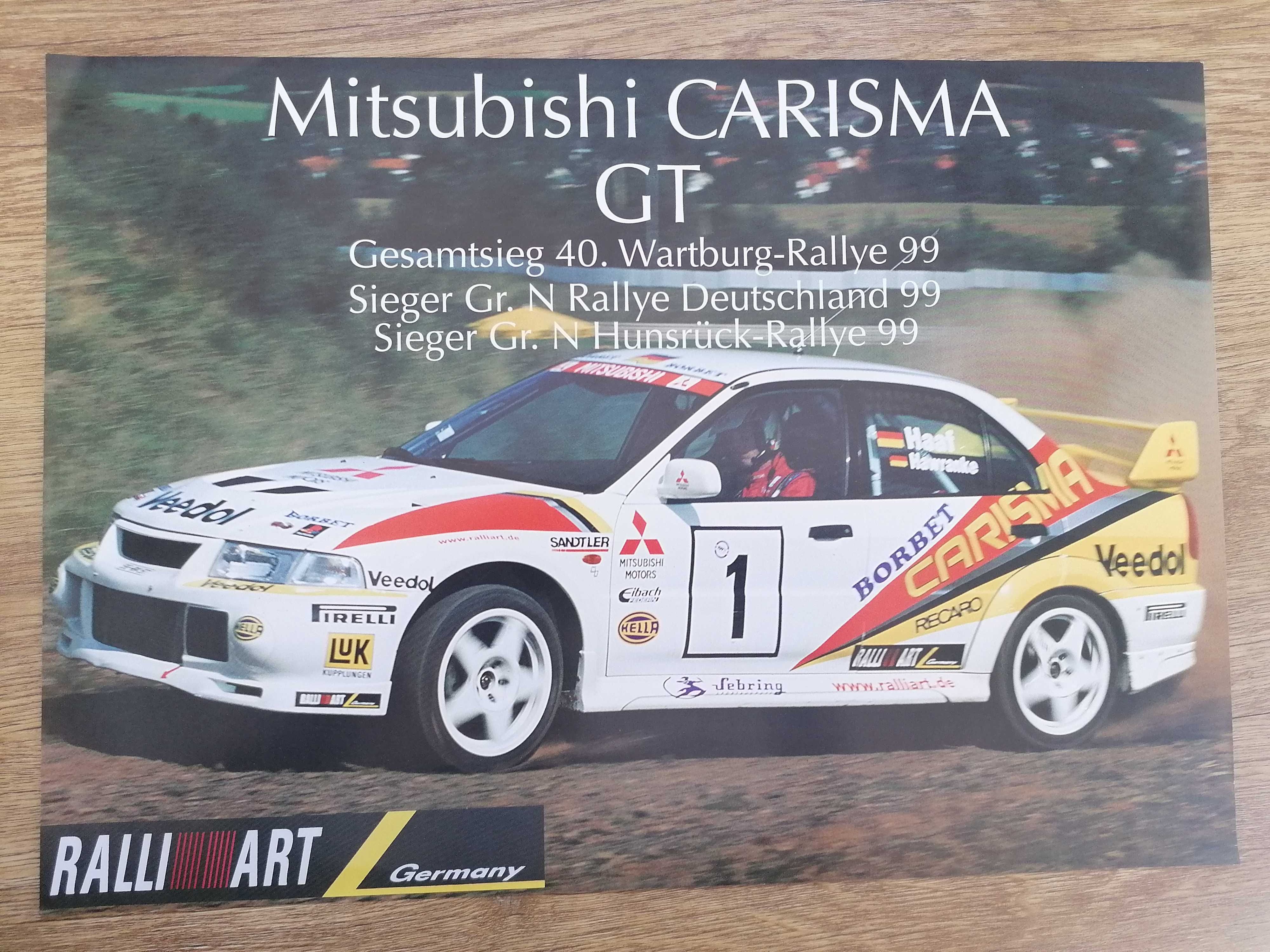 Plakat Mitsubishi Carisma GT Ralli Art  Wartburg-Rallye 1999