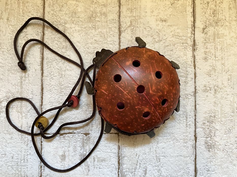 Сумка з кокосу божа корівка, дитяча сумочка з кокосової шкаралупи