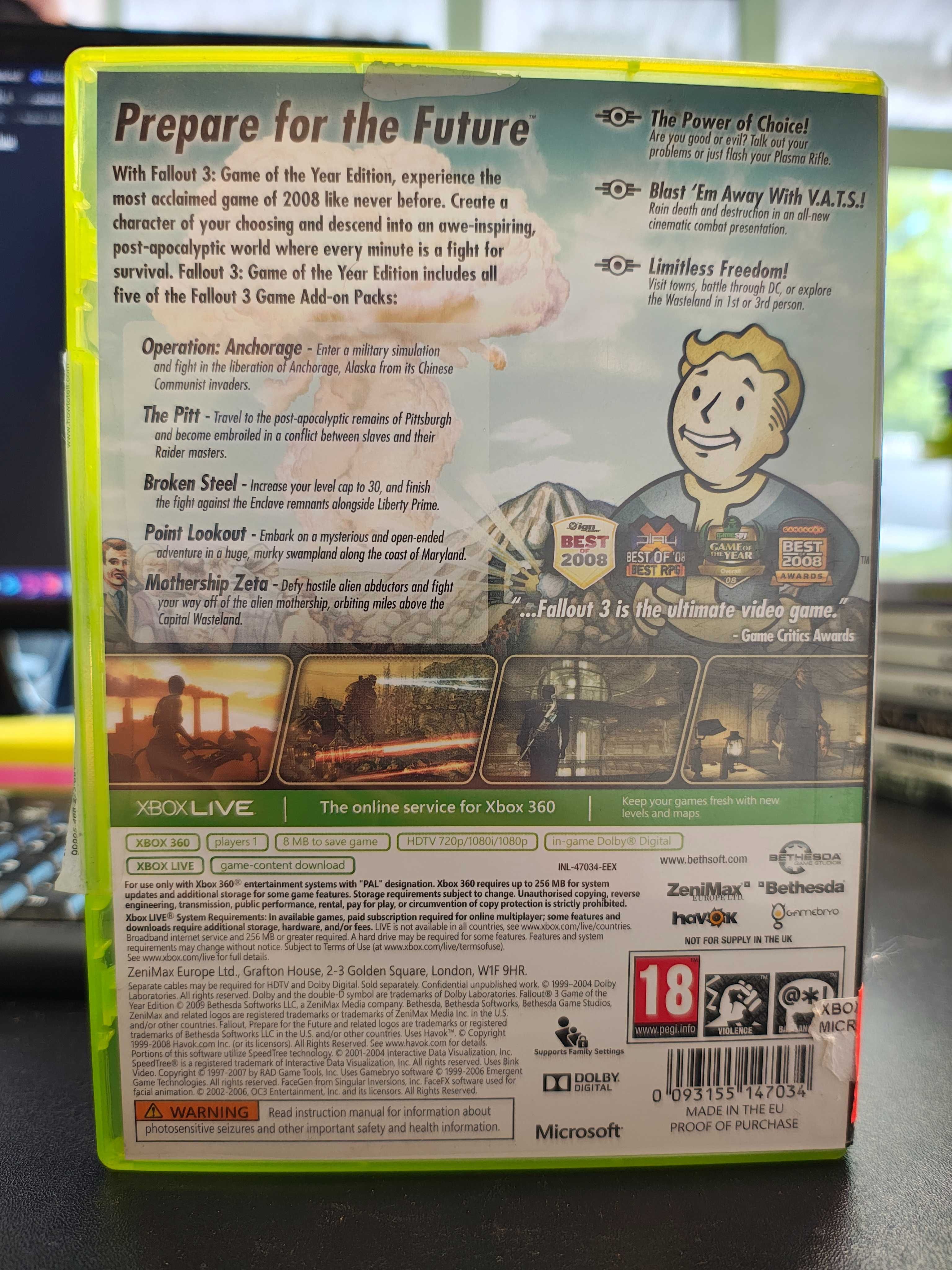 Fallout 3 GOTY X360 Wysyłka Wymiana Sklep Mokotów