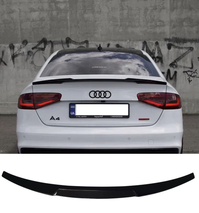 Спойлер Чорний глянець V2 на AUDI A4 B8 2011-2015 року