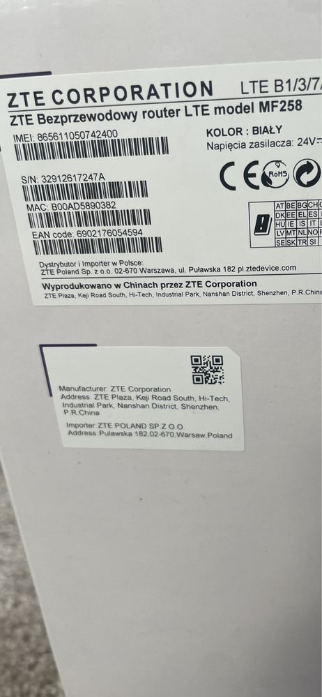 ZTE MF258 ODU-IDU router zewnętrzny LTE KAT. 15