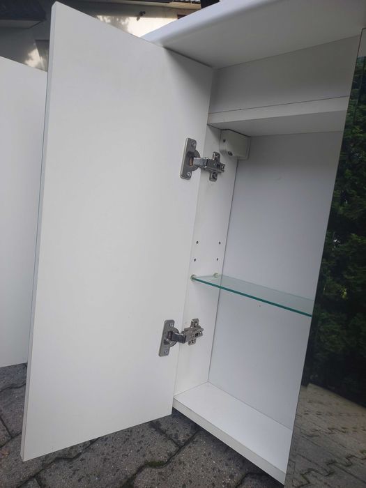 Szafka łazienkowa  wisząca  z lustrem biała