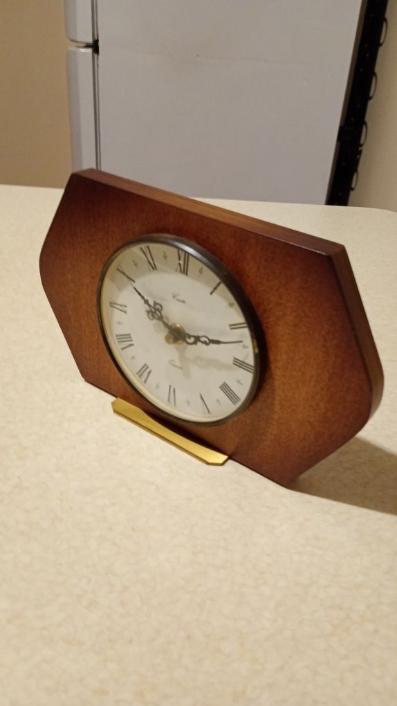 Zegar drewniany mosiężny 22 cm długość