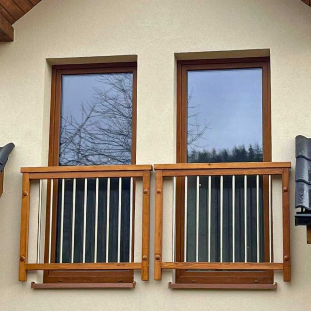 Balustrada  Zewnętrzna PEŁNY SYSTEM MONTAŻOWY - Rurki w pionie