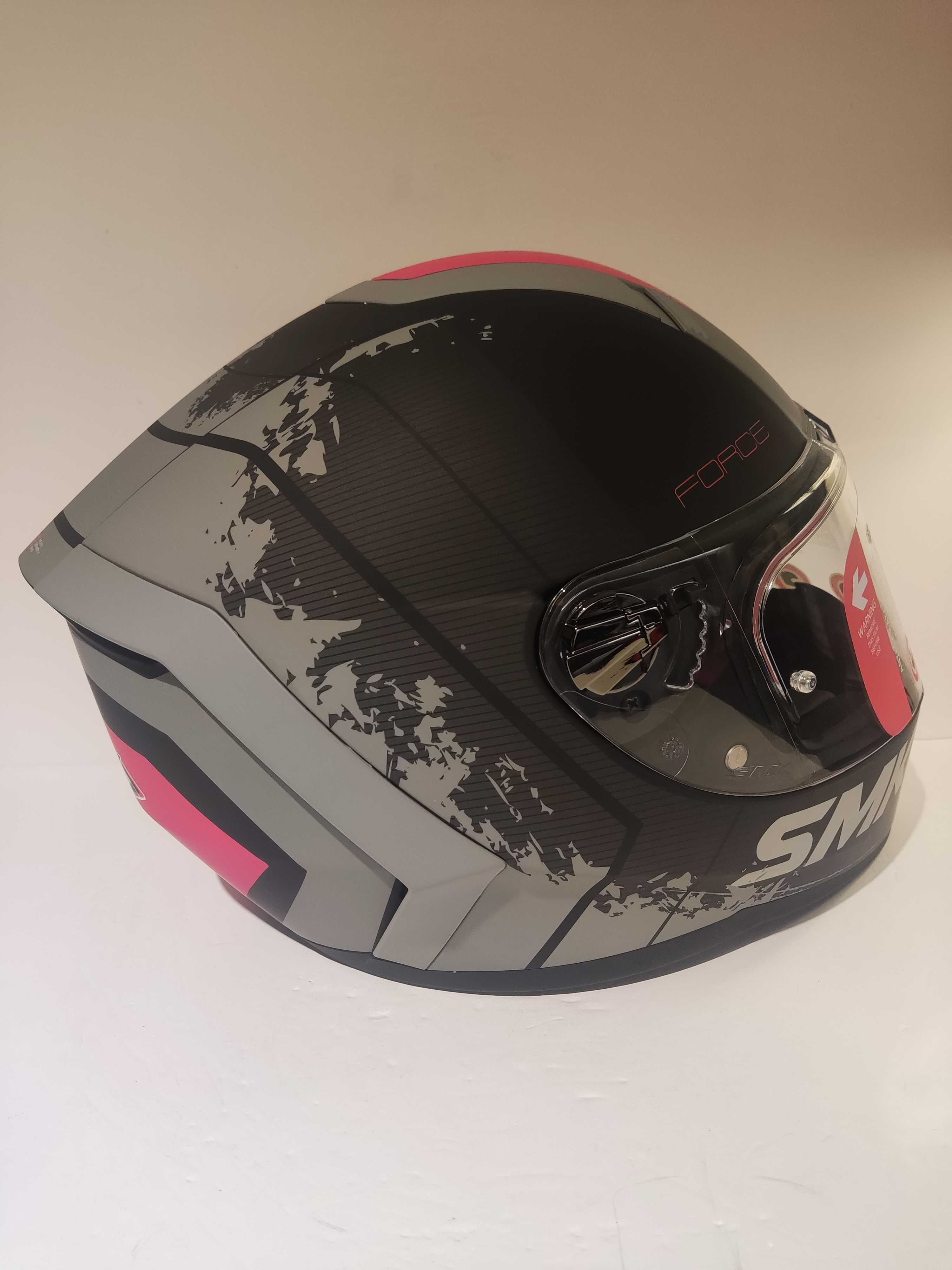 Capacete SMK dupla viseira integral mota scooter nova