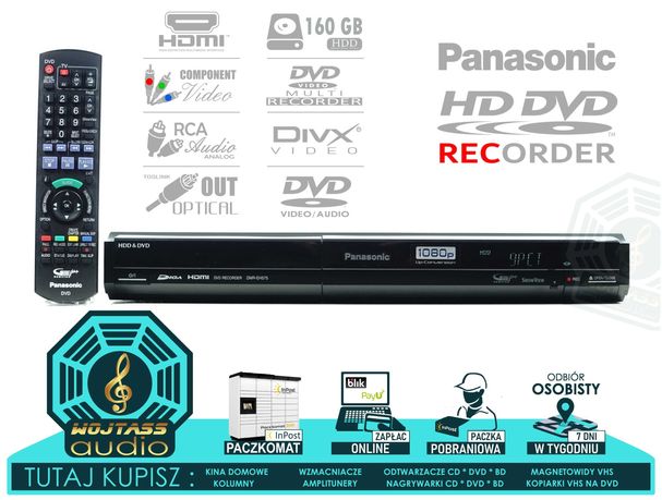 Nagrywarka DVD PANASONIC DMR-EH575 * pilot *MUTLI Recorder HDD 160 GB