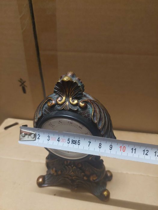 Zegar mosiężny na baterie, antyk 5, sprawny na bateria AAA