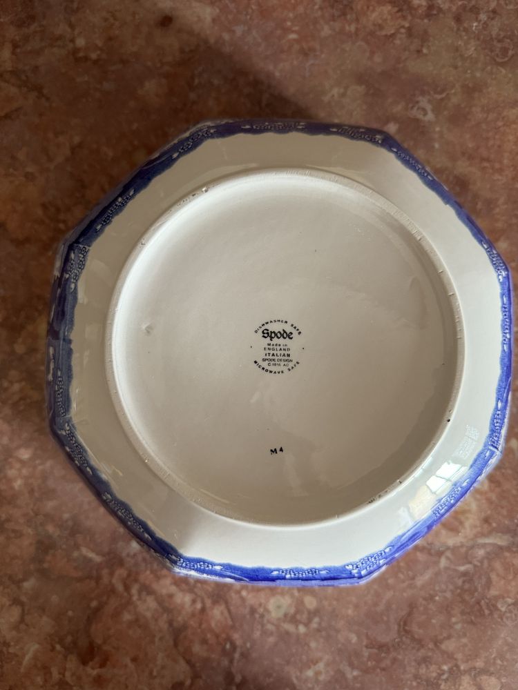 Saladeira octogonal Spode Italian Blue