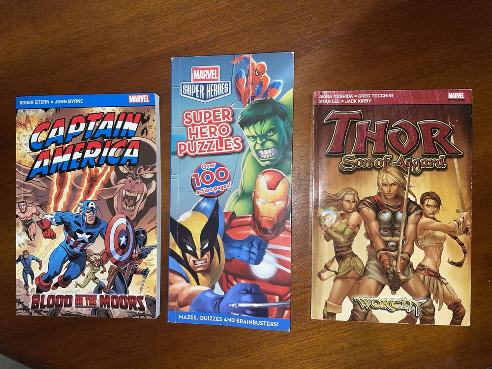 Komiksy: Captain America, Thor, Super Heroes