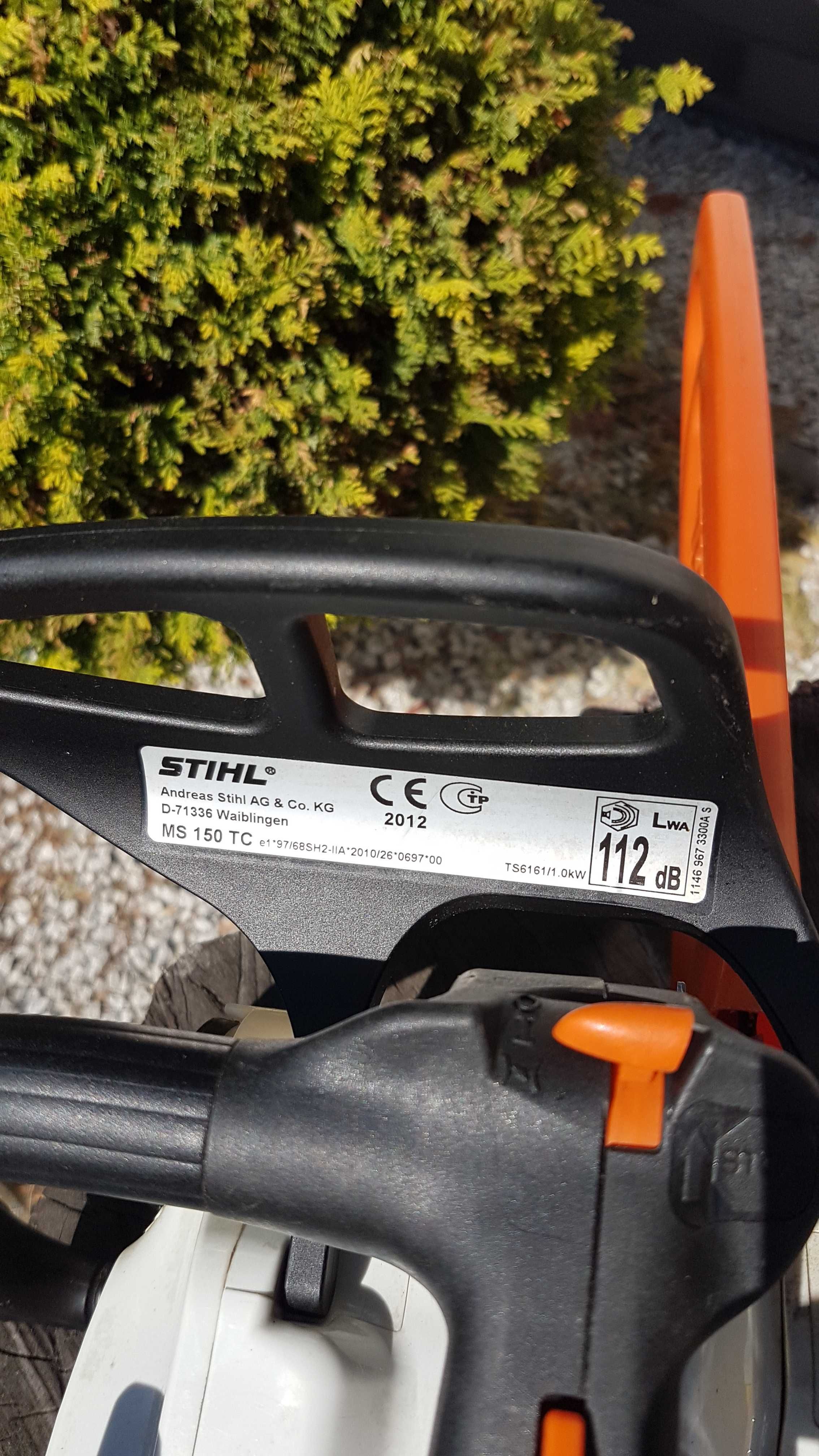 STIHL MS 150 TC piła pilarka łańcuchowa, 2 łańcuchy, nowy oryg. gaźnik