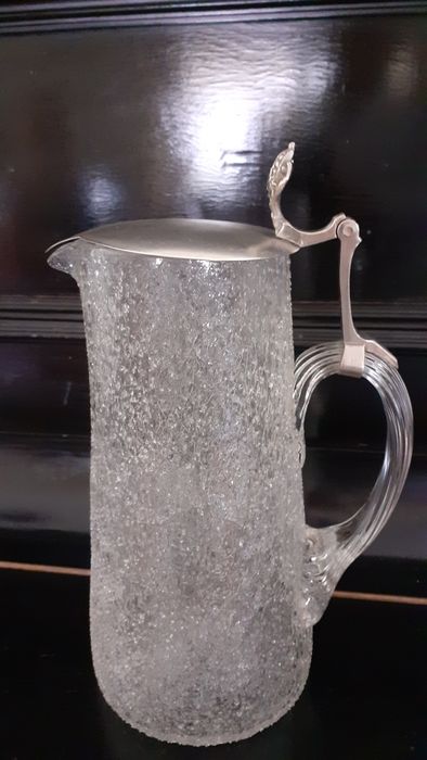 Jarro cristal baccarat  overshot,, com tampa