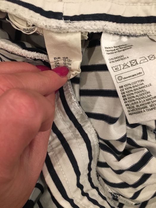 Szorty H&M na 158cm. Styl marynarski