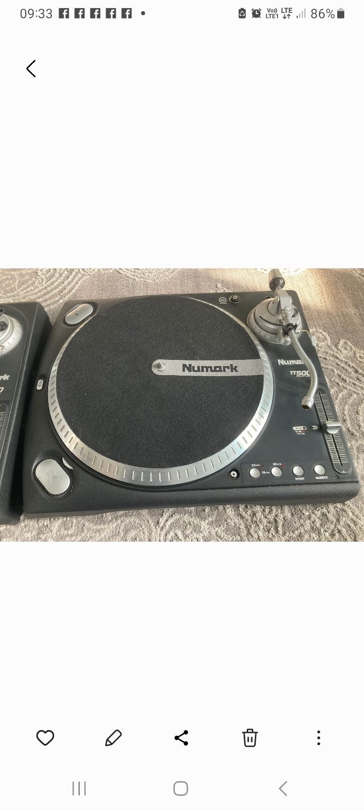 Gramofony Numark TT-500 plus mixer Beringer djx750.