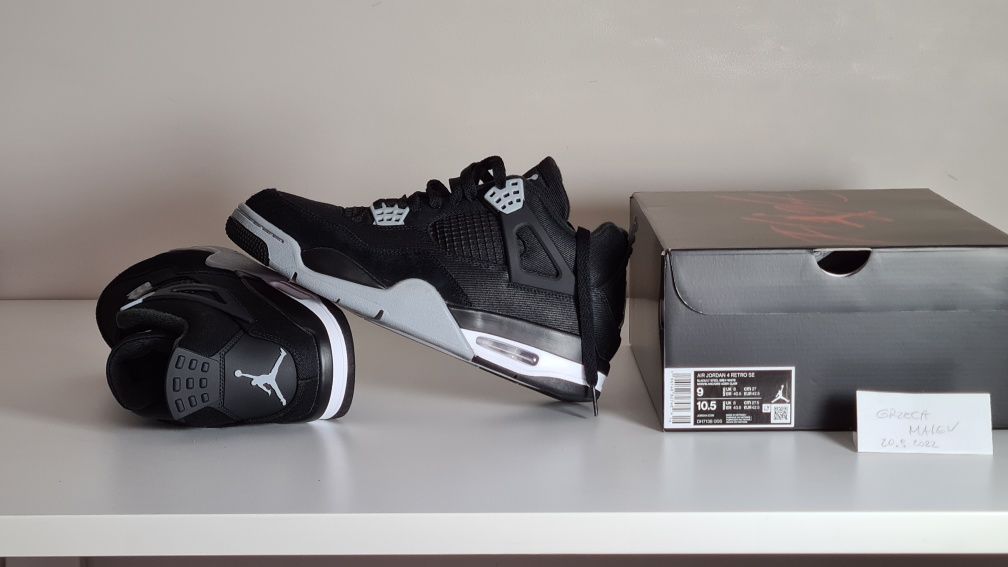 Nike Jordan 4 Retro SE Black Canvas - DSWT 44 EU/ 10 US