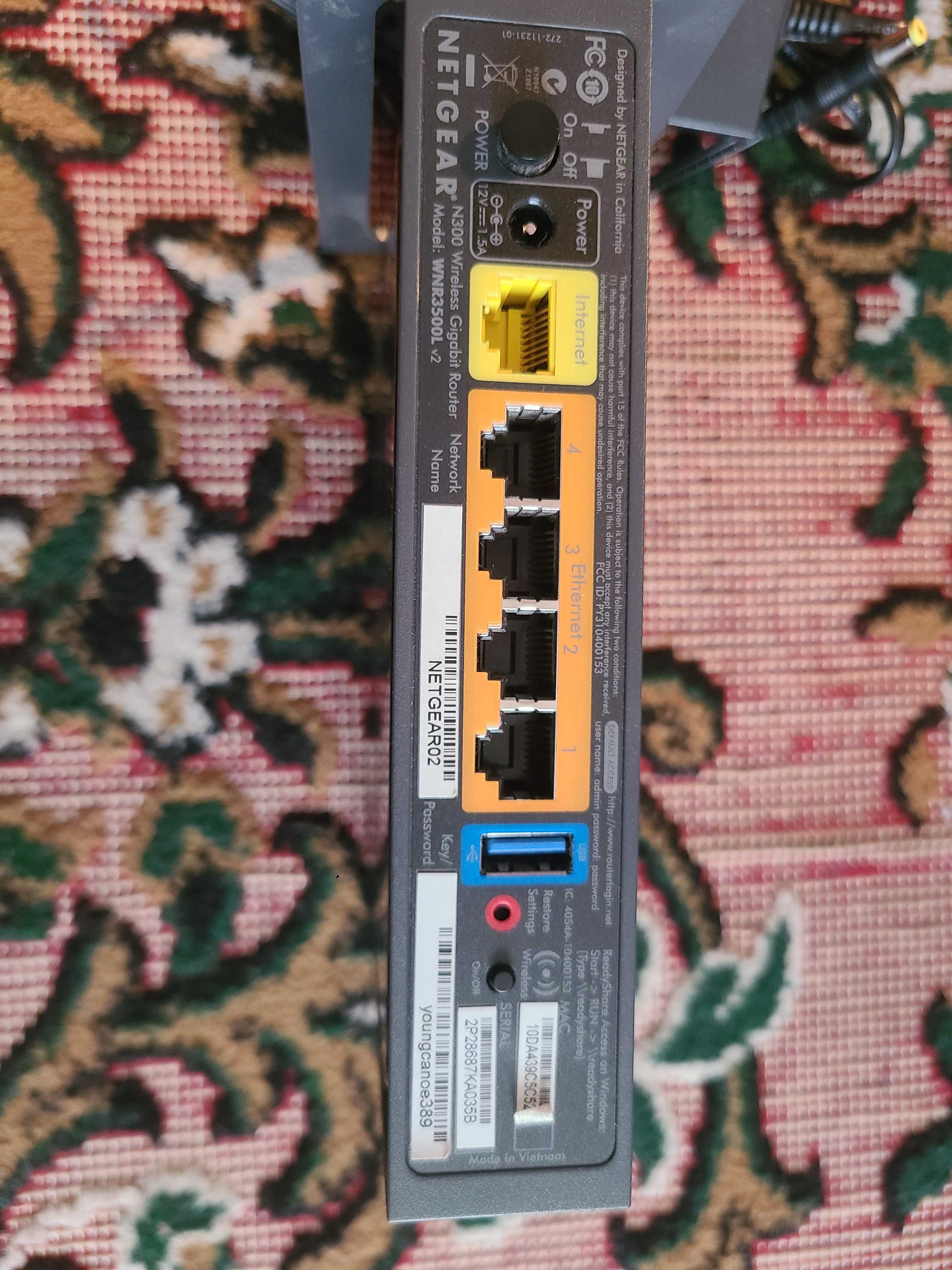 Маршрутизатор Роутер WiFi Гігабітний Lan Netgear WNR3500L v2