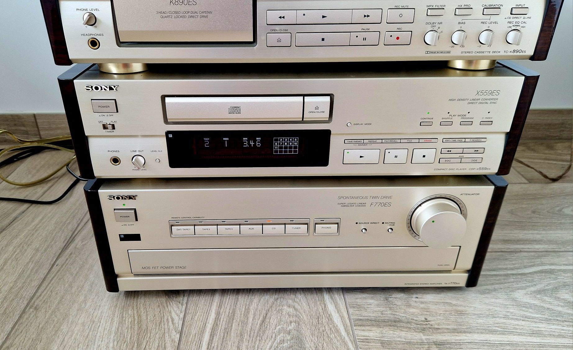 Zestaw Sony ES  F770ES X559ES TC-K890ES ST-S770ES