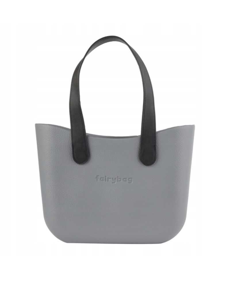 Torba torebka damska Jelly Bag O Shopper dwa zestawy rącek Szara