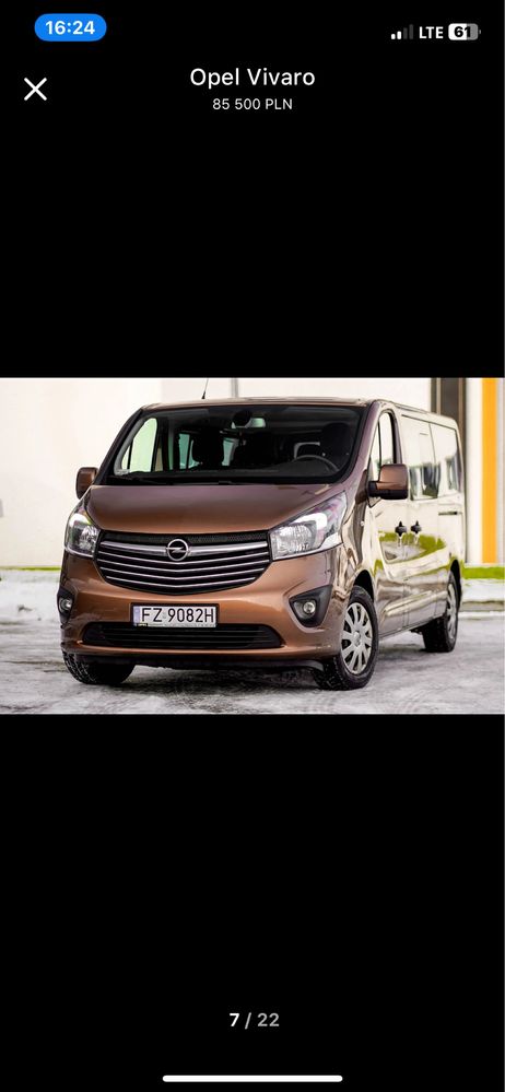 Wypożyczenie bus 9 osobowy Opel Vivaro Hak
