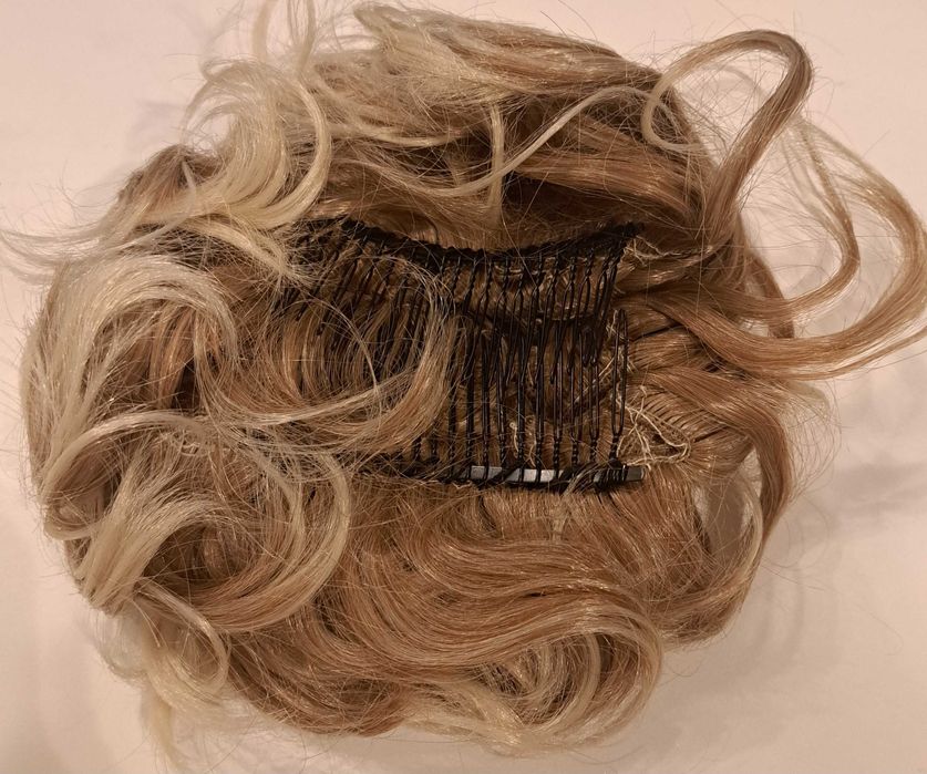 Peruka,Doczepiany kok z klipsem, Dopinka Kok Blond Miodowy/Jasny, 90g