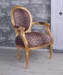 Poltrona Retro dourada leopard NOVAS