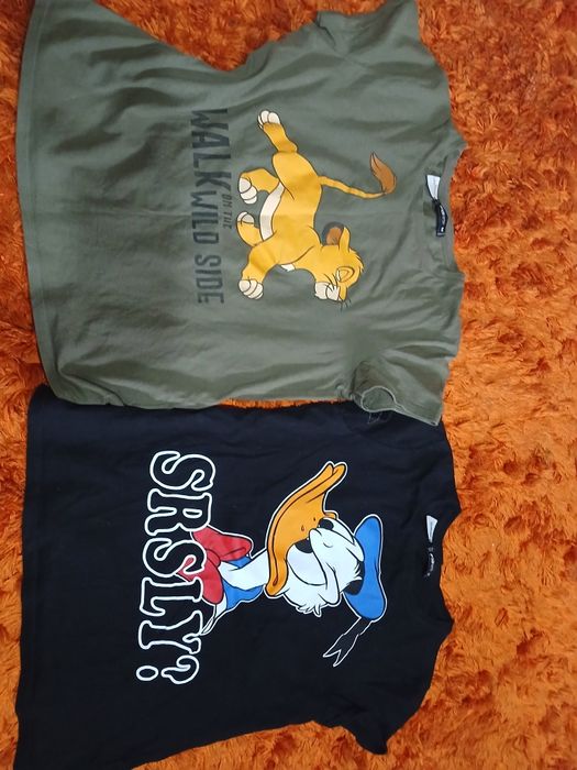 2 nowe koszulki Disney Simba i kaczor Donald młodzieżowe/damskie roz M
