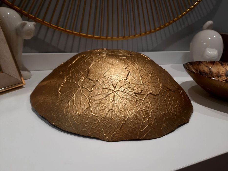 Miski patery Szkło Złote Liście