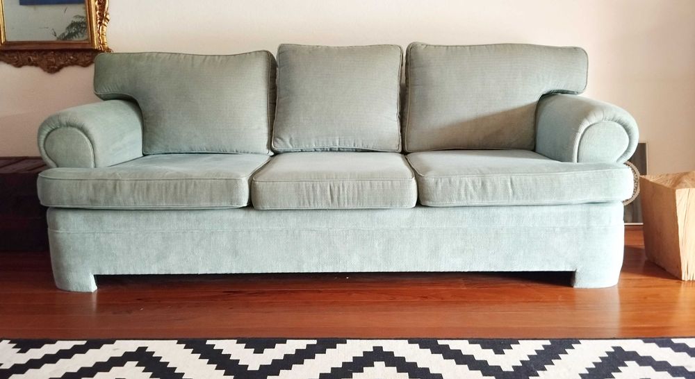 Sofa de 3 lugares, côr azul mar