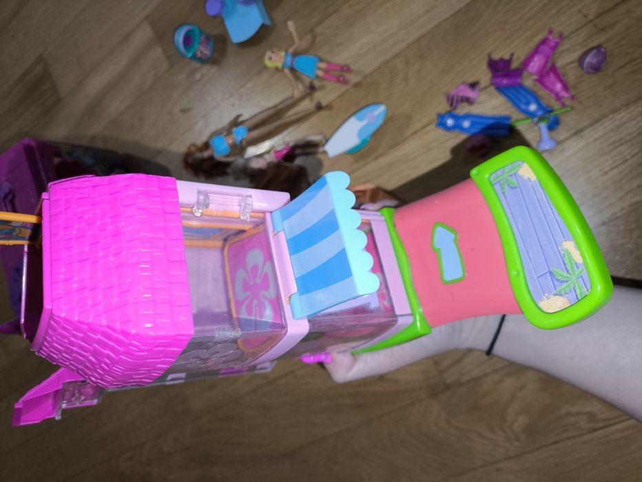 Zestaw Polly pocket z 2003r surf diner plus autobus kamper restauracja