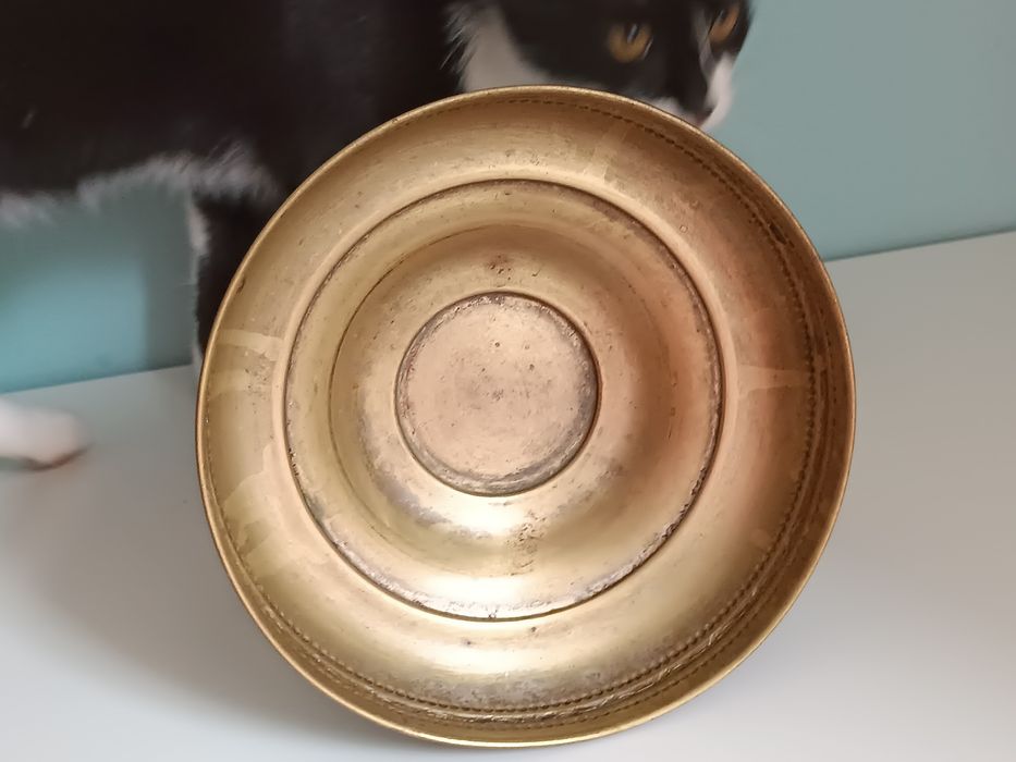 Patera secesja mosiądz , zabytek .