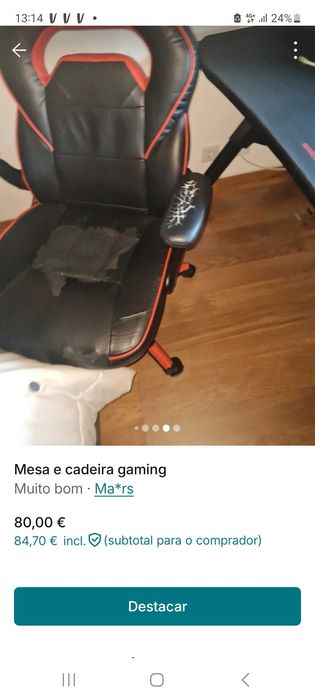 Cadeira e mesa gaming