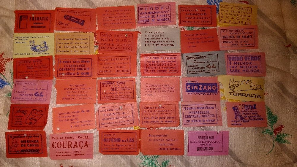 Vendo billhetes CARRIS de Lisboa anos 60