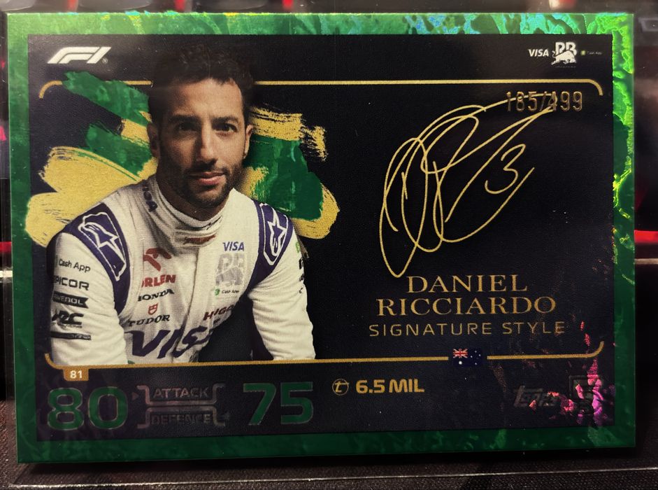Turbo Attax 2024 karta Daniel Ricciardo signature 185/499