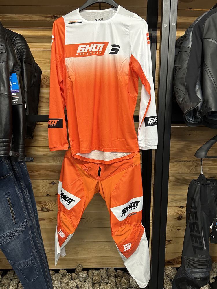 komplet crossowy enduro shot scope orange r. XL/34