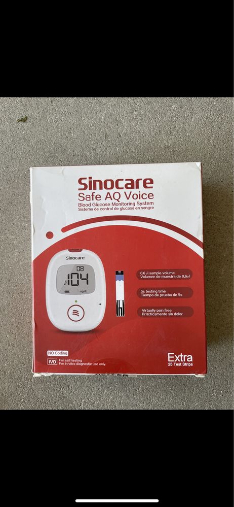 Miernik glukozy we krwi Sinocare Safe AQ Voice