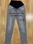 Queen mum 26 XS / S spodnie ciążowe szare jeansy dżinsy Vintage