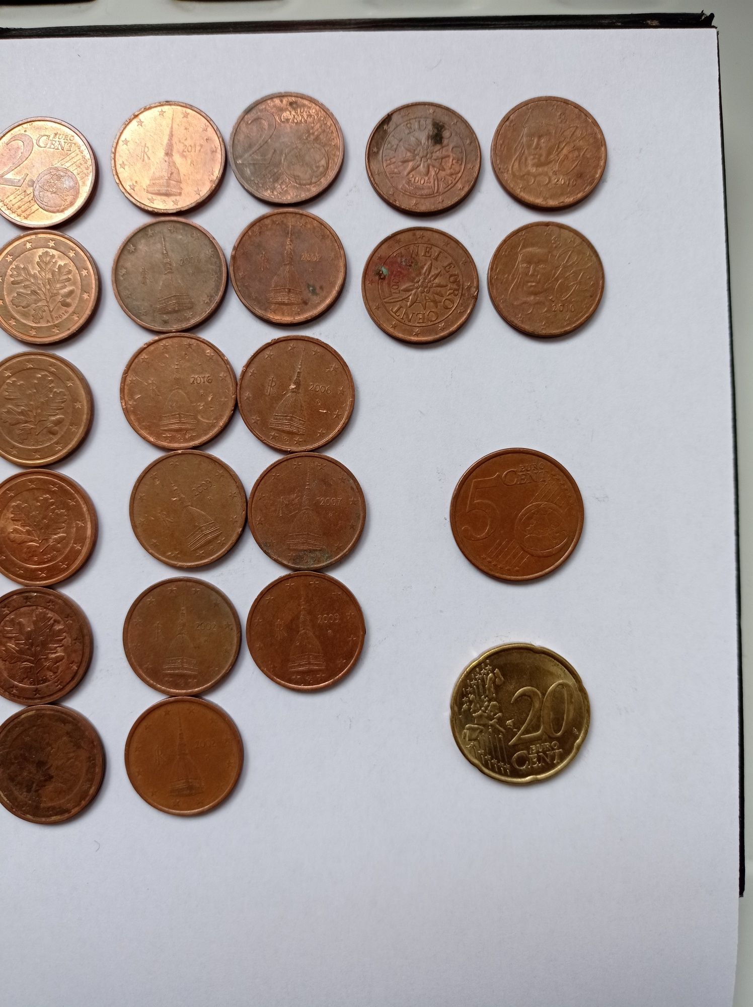 Монеты евроценты(1,2,5,20)