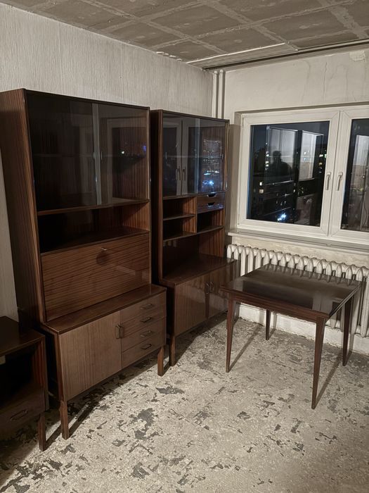 Meble z PRL-u drewniane fornirowane - 6 elementów