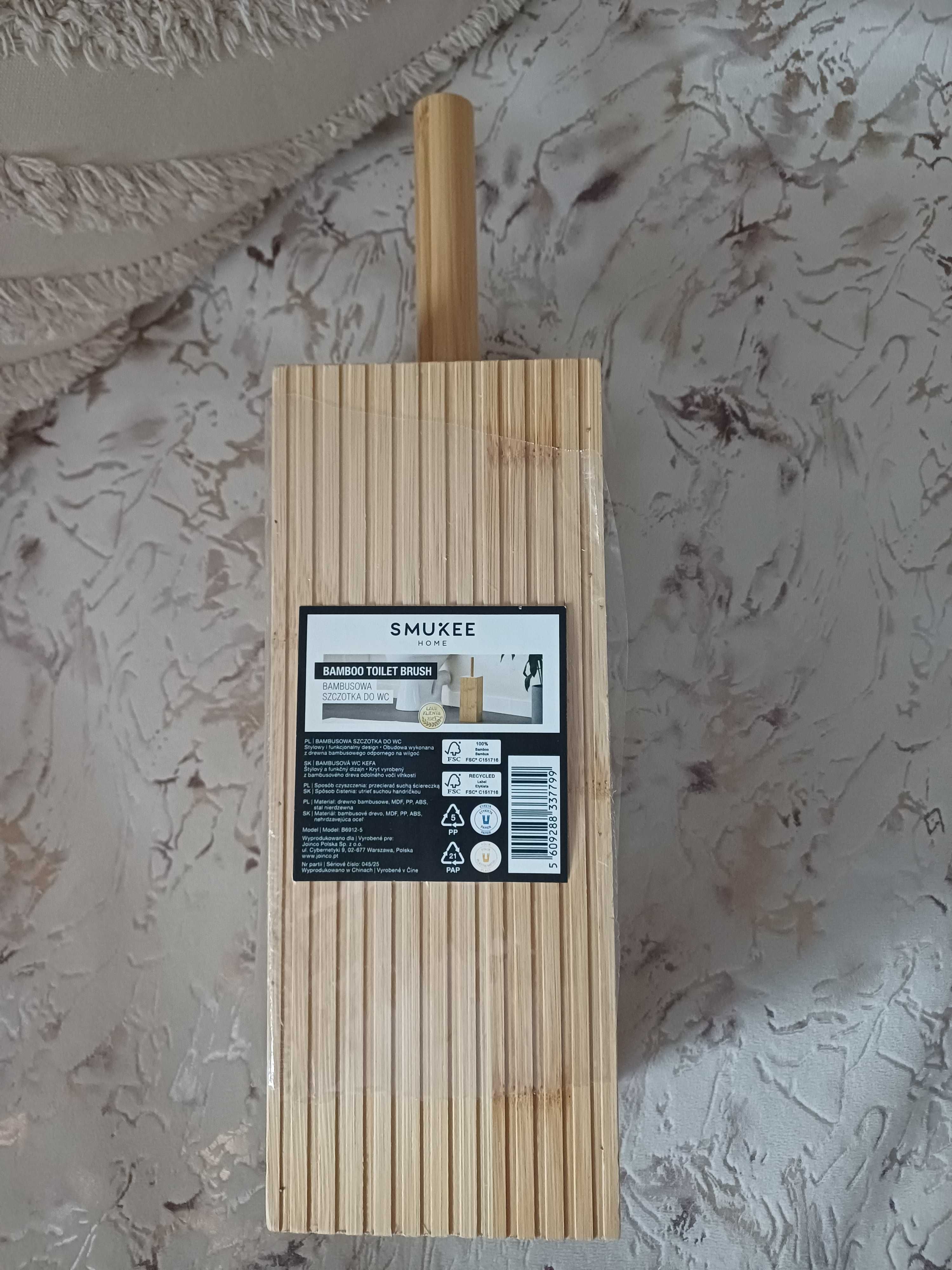 Stylowa szczotka do toalety WC bambus Smukee
