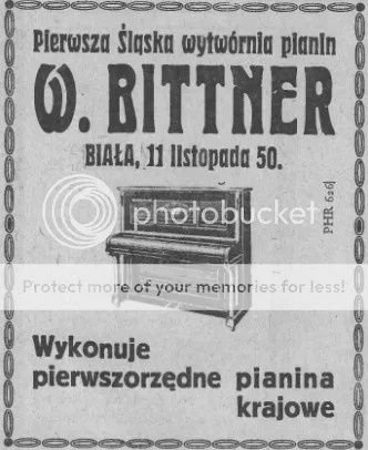 Pianino Bittner nr 61 produkcja ok 1935 Biała