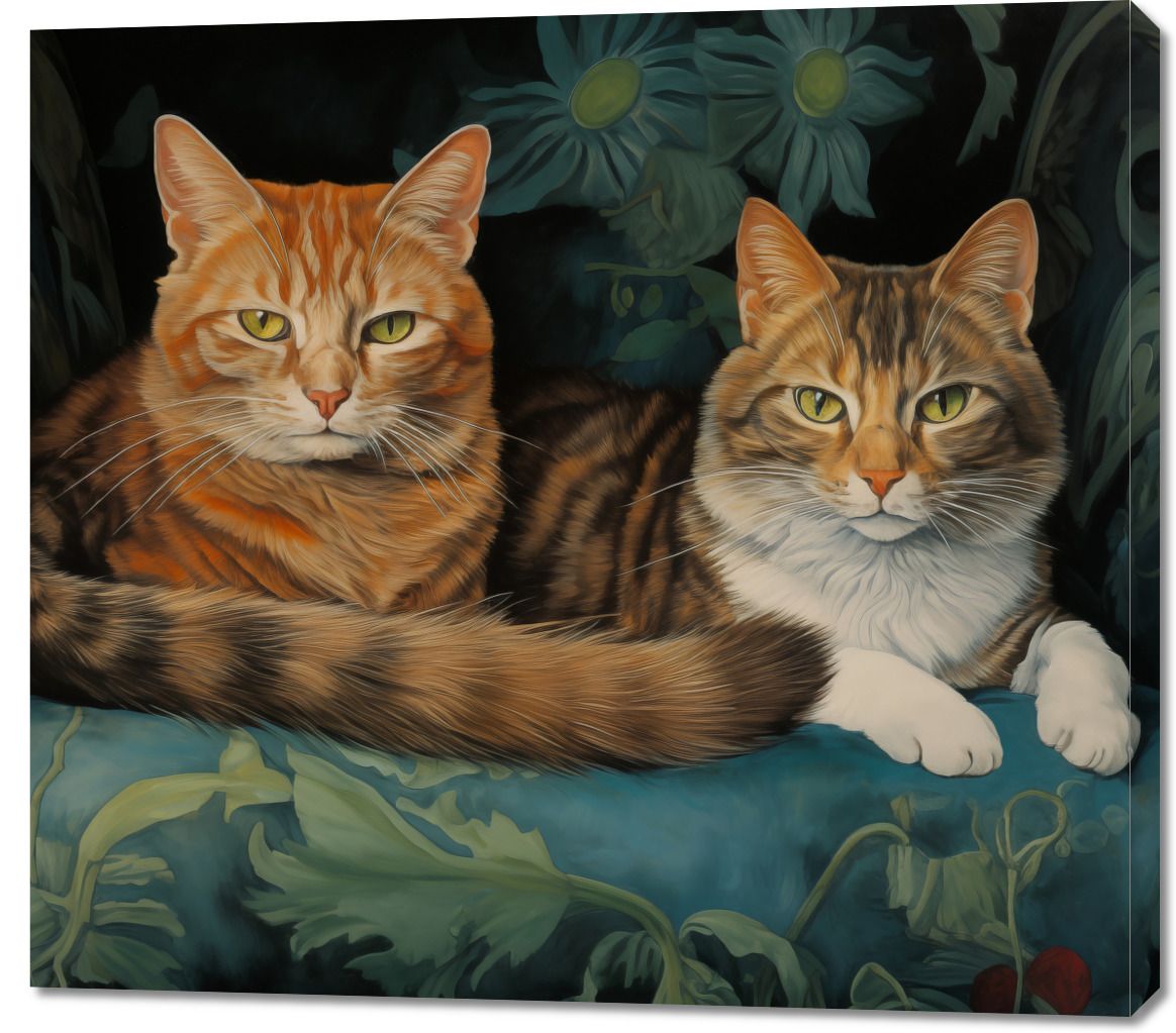 Obraz 100x90cm Koty na Fotelu