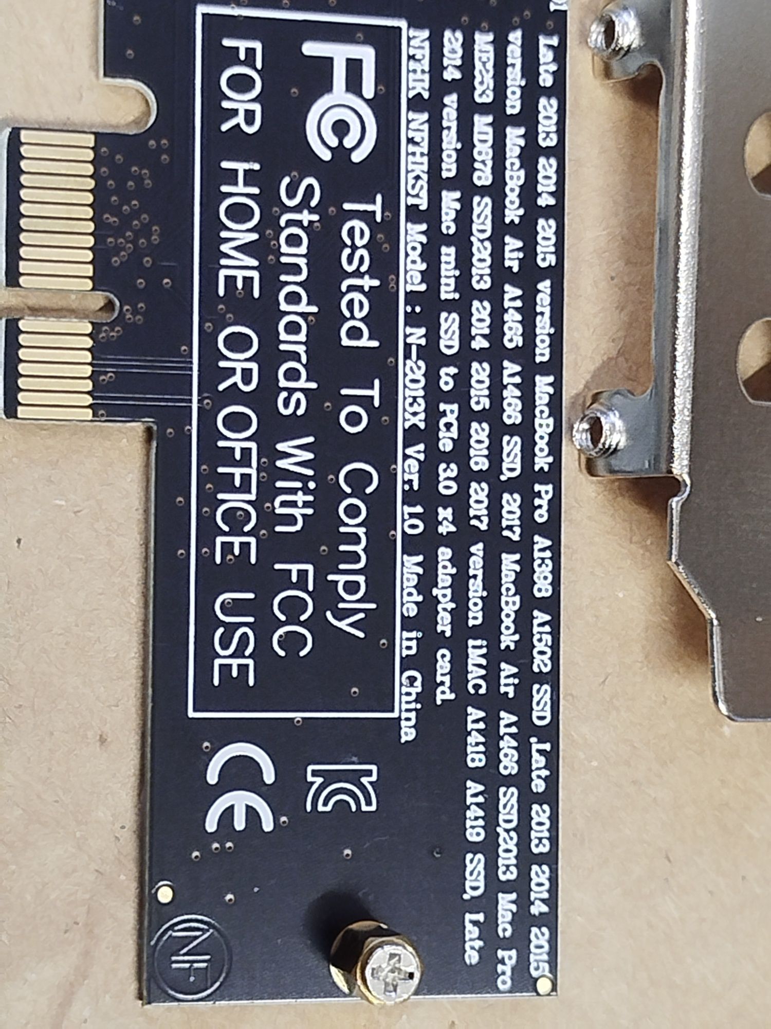 Adapter PCI-E do 12+16 pin SSD mac (V11)