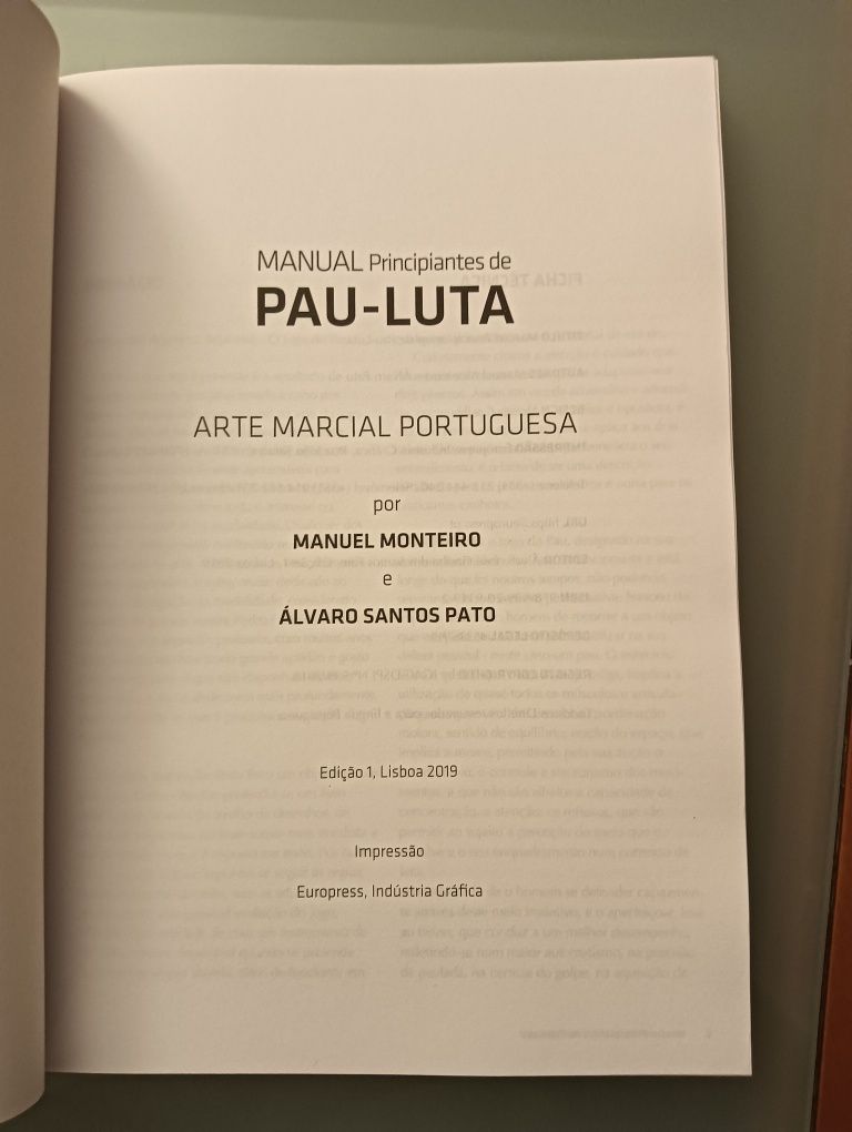 Manual Principiantes de Pau-Luta - NOVO!!!	Arte Marcial Portuguesa