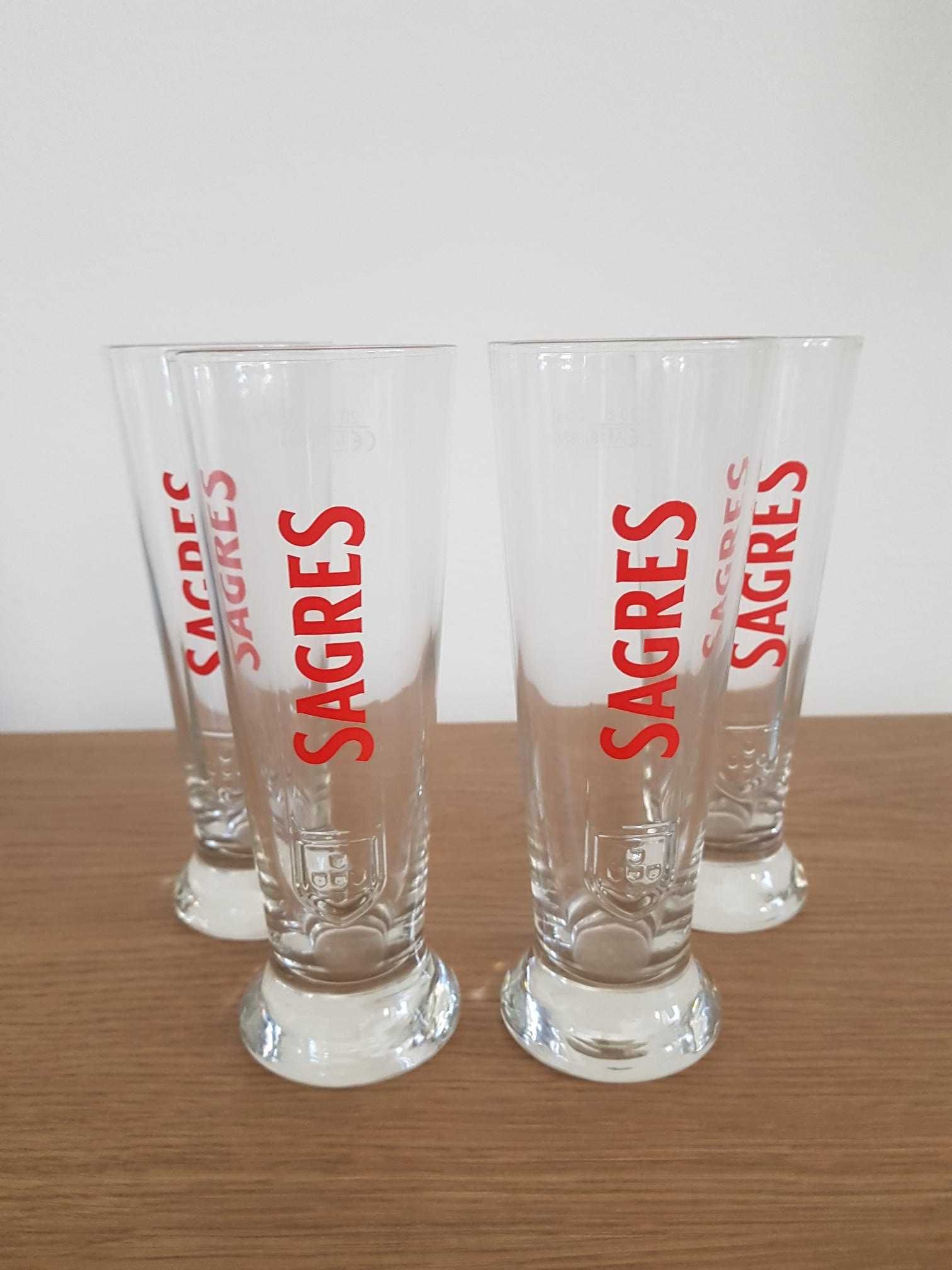 Conjunto 4 Copos Cerveja SAGRES (NOVOS)