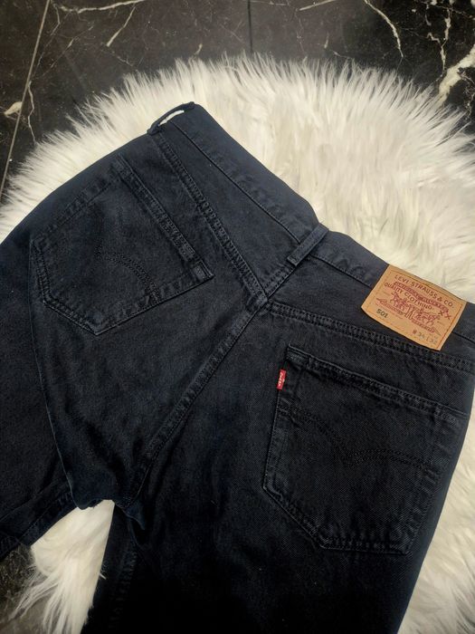Spodnie czarne jeansy oryginalne proste Levis 501