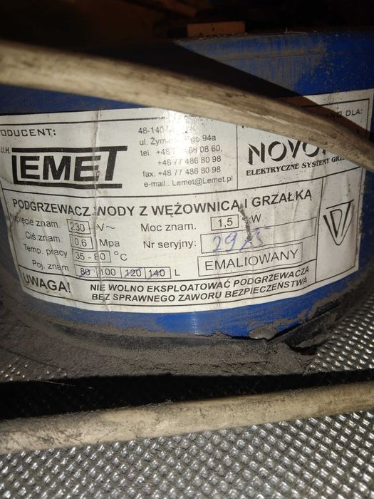 Bojler na wode duży